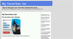 Desktop Screenshot of my-favorites-list.com
